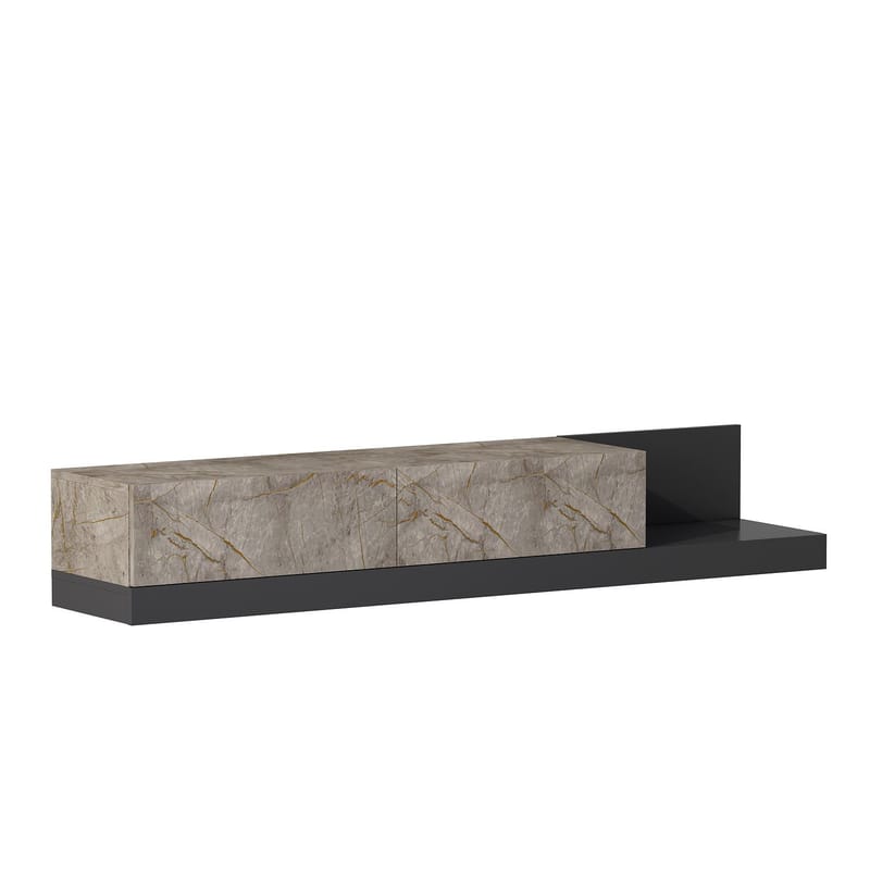 TV-benk Homitis Major (180 x 30 x 37 cm) Gordion marmor antrasitt - Gordion Marble/Anthracite - Møbler - Mediamøbel & tv møbel - TV-benk & mediabenk