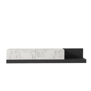 TV-benk Homitis Major (180 x 30 x 37 cm) Marmo marmor antrasitt - Marmo Marble/Antrasitt - Møbler - Mediamøbel & tv møbel - TV-benk & mediabenk