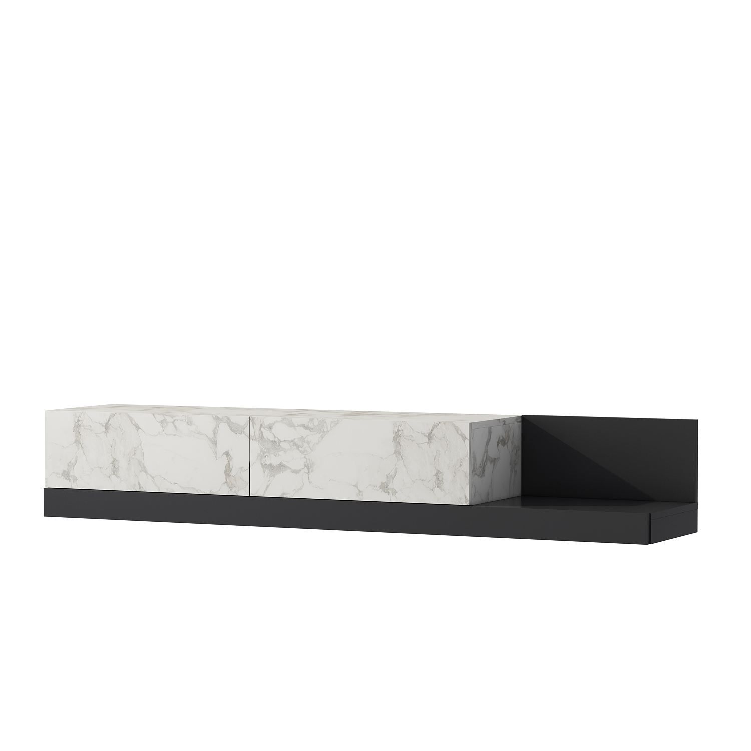 TV-benk Homitis Major (180 x 30 x 37 cm) Marmo marmor antrasitt - Marmo Marble/Antrasitt