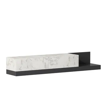 TV-benk Homitis Major (180 x 30 x 37 cm) Marmo marmor antrasitt - Marmo Marble/Antrasitt - Møbler - Mediamøbel & tv møbel - TV-benk & mediabenk