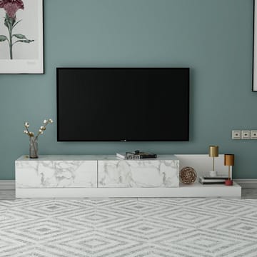 TV-benk Homitis Major (180 x 30 x 37 cm) Marmo marmor hvit - Marmo Marble og hvit - Møbler - Mediamøbel & tv møbel - TV-benk & mediabenk