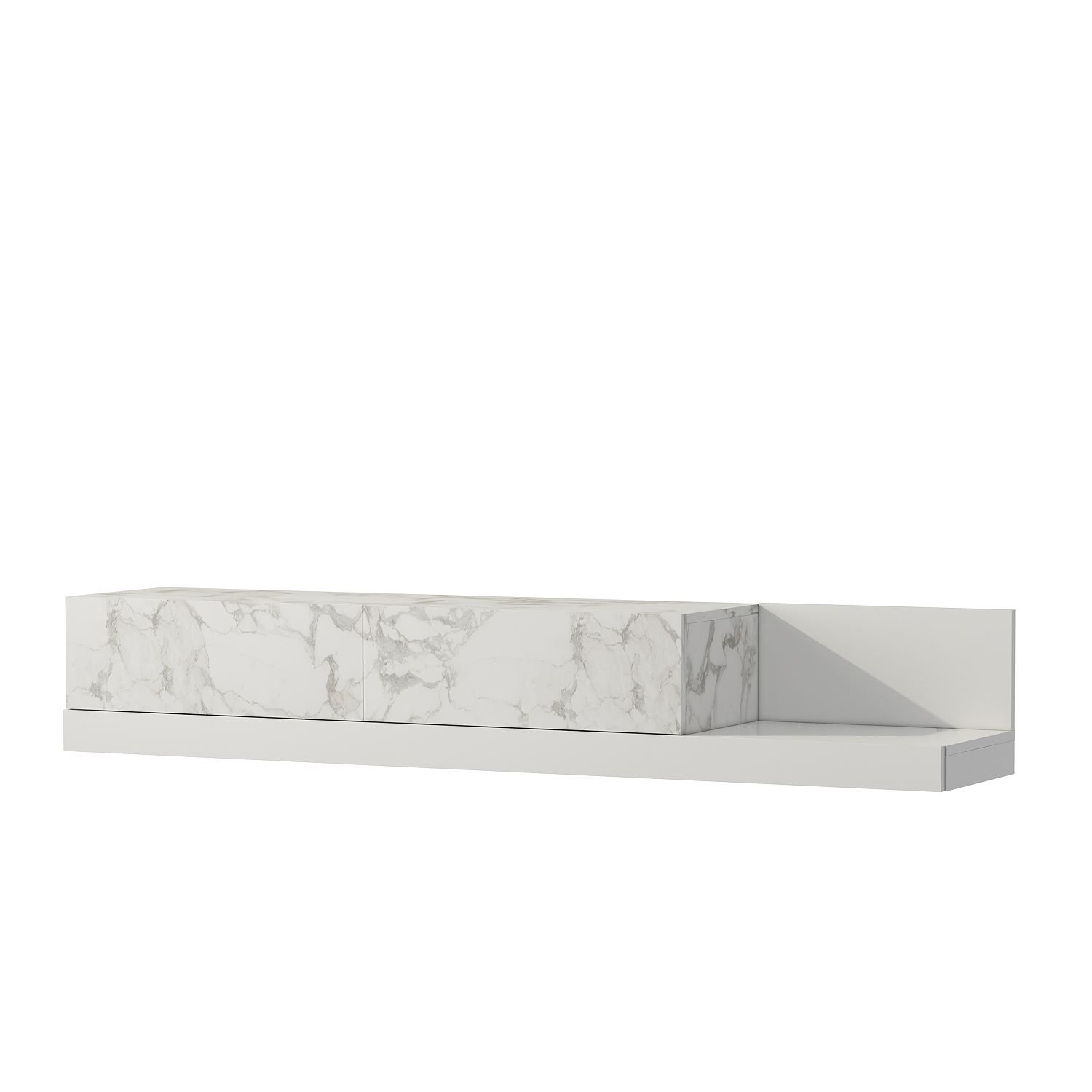 TV-benk Homitis Major (180 x 30 x 37 cm) Marmo marmor hvit - Marmo Marble og hvit