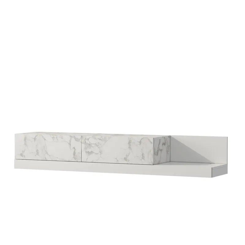 TV-benk Homitis Major (180 x 30 x 37 cm) Marmo marmor hvit, Marmo Marble og hvit