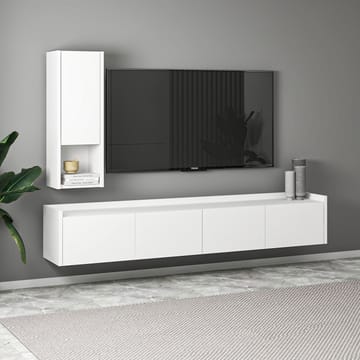 TV-benk Homitis Sema (160 x 35 x 29,6 cm) Hvit - Møbler - Mediamøbel & tv møbel - TV-benk & mediabenk