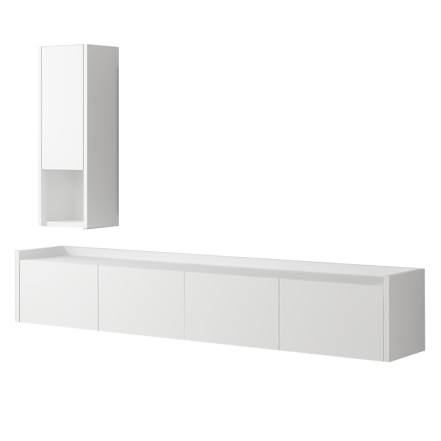 TV-benk Homitis Sema (160 x 35 x 29,6 cm) Hvit -
