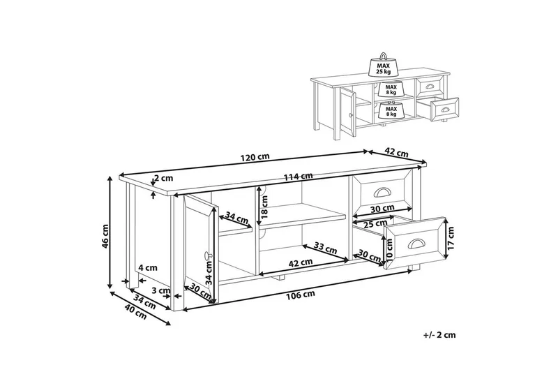 TV-benk Honolulu Grå - Grå - Møbler - Mediamøbel & tv møbel - TV-benk & mediabenk