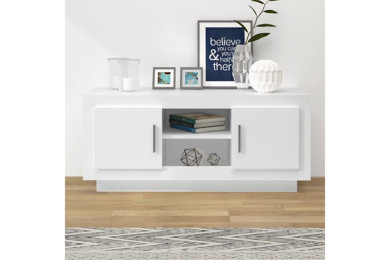 TV-benk hvit 102x35x45 cm konstruert tre - Hvit - Møbler - Mediamøbel & tv møbel - TV-benk & mediabenk