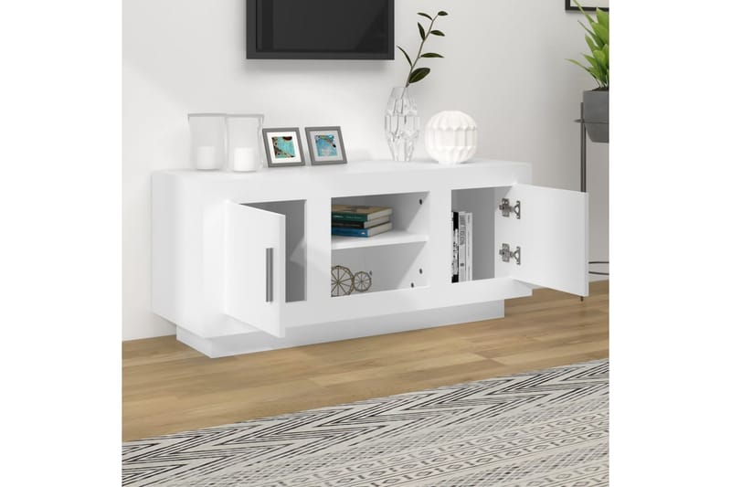 TV-benk hvit 102x35x45 cm konstruert tre - Hvit - Møbler - Mediamøbel & tv møbel - TV-benk & mediabenk