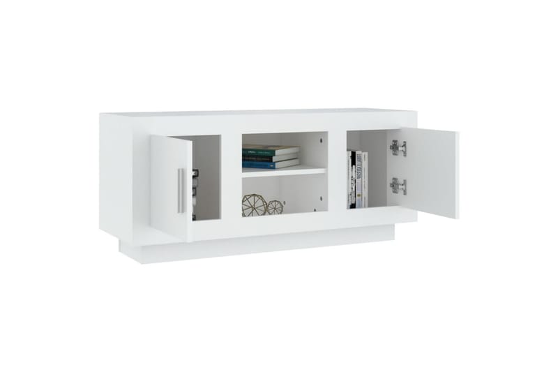 TV-benk hvit 102x35x45 cm konstruert tre - Hvit - TV-benk & mediabenk