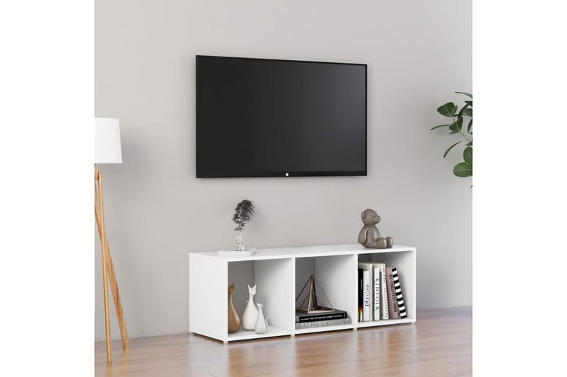 TV-benk hvit 107x35x37 cm sponplate - Hvit - Møbler - Mediamøbel & tv møbel - TV-benk & mediabenk