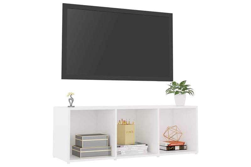 TV-benk hvit 107x35x37 cm sponplate - Hvit - Møbler - Mediamøbel & tv møbel - TV-benk & mediabenk