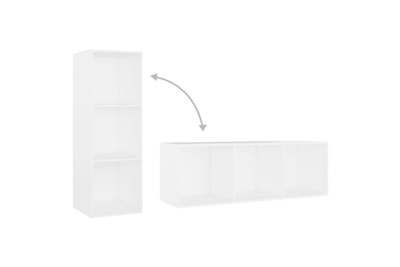 TV-benk hvit 107x35x37 cm sponplate - Hvit - Møbler - Mediamøbel & tv møbel - TV-benk & mediabenk