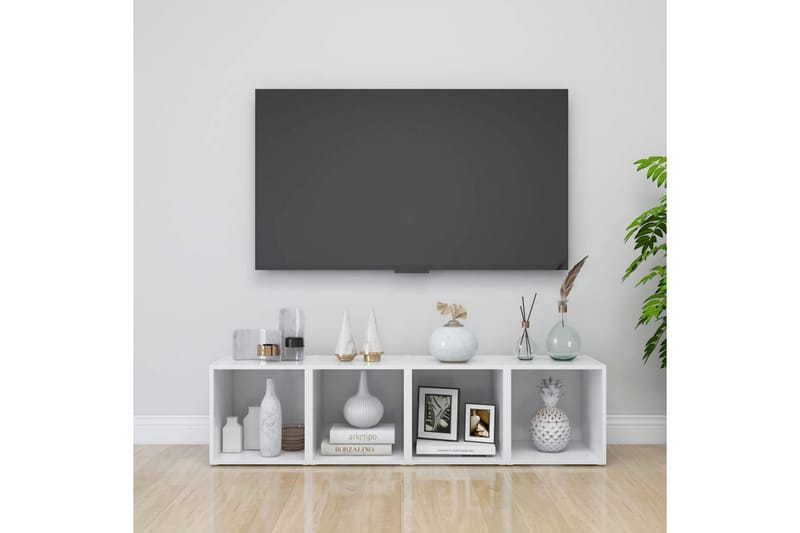TV-benk hvit 37x35x37 cm sponplate - Hvit - Møbler - Mediamøbel & tv møbel - TV-benk & mediabenk