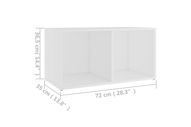 TV-benk hvit 72x35x36,5 cm sponplate - Hvit - TV-benk & mediabenk