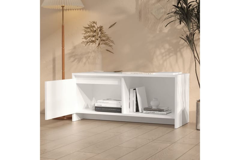 TV-benk hvit 90x35x40 cm sponplate - Hvit - Møbler - Mediamøbel & tv møbel - TV-benk & mediabenk