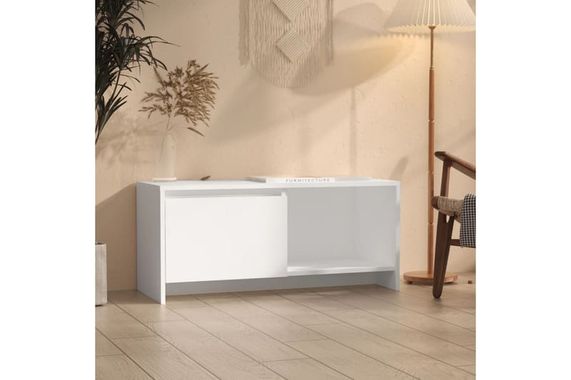 TV-benk hvit 90x35x40 cm sponplate - Hvit - Møbler - Mediamøbel & tv møbel - TV-benk & mediabenk
