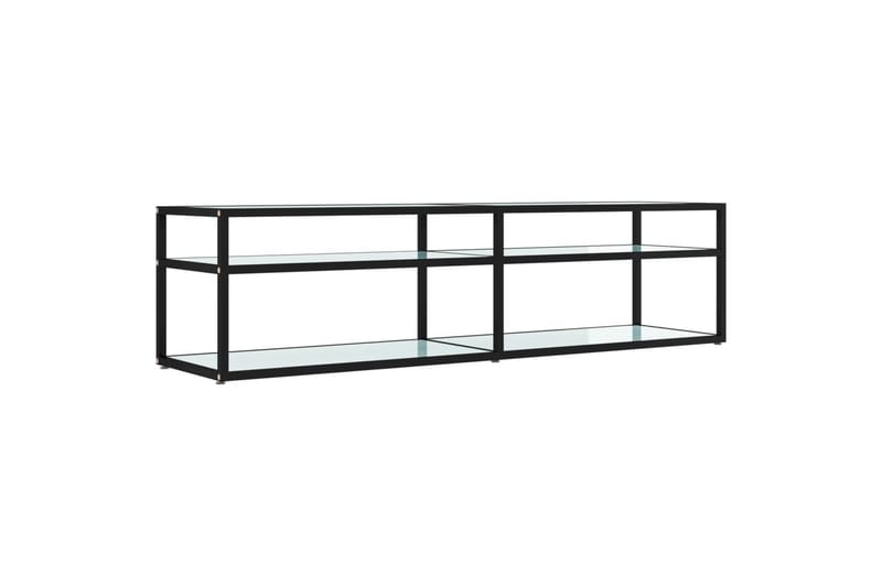 TV-benk hvit marmor 160x40x40,5 cm herdet glass - Hvit - Møbler - Mediamøbel & tv møbel - TV-benk & mediabenk