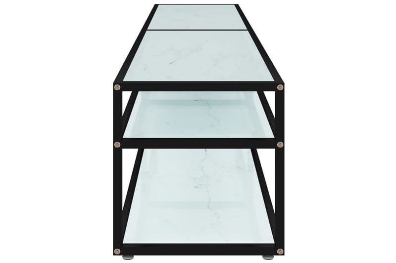 TV-benk hvit marmor 180x40x40,5 cm herdet glass - Hvit - Møbler - Mediamøbel & tv møbel - TV-benk & mediabenk