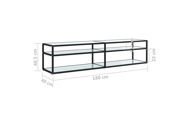 TV-benk hvit marmor 180x40x40,5 cm herdet glass - Hvit - Møbler - Mediamøbel & tv møbel - TV-benk & mediabenk