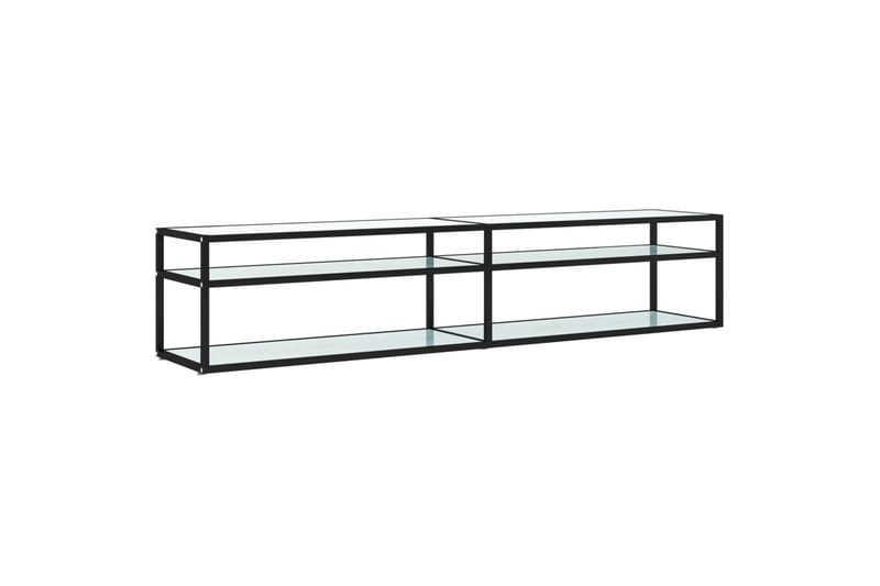 TV-benk hvit marmor 200x40x40,5 cm herdet glass - Hvit - Møbler - Mediamøbel & tv møbel - TV-benk & mediabenk