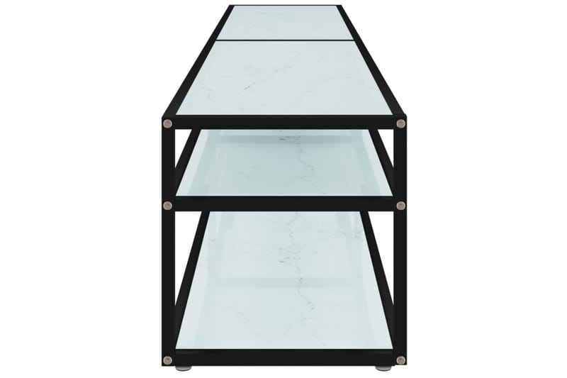 TV-benk hvit marmor 200x40x40,5 cm herdet glass - Hvit - Møbler - Mediamøbel & tv møbel - TV-benk & mediabenk