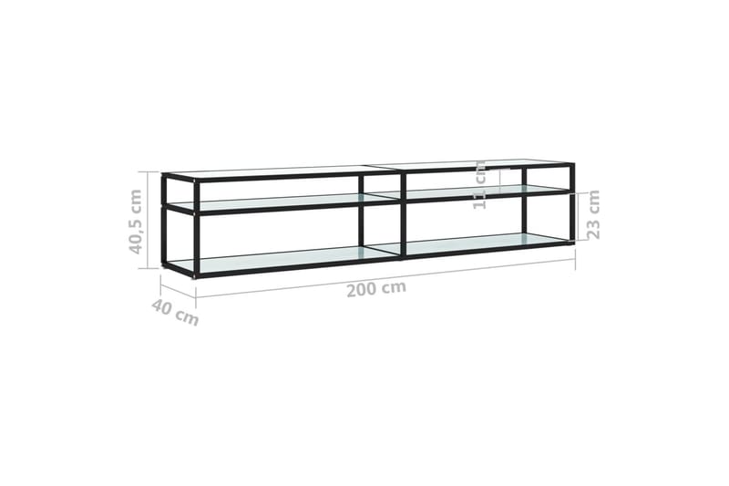 TV-benk hvit marmor 200x40x40,5 cm herdet glass - Hvit - Møbler - Mediamøbel & tv møbel - TV-benk & mediabenk