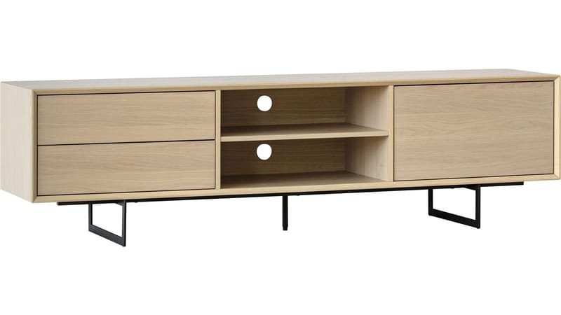 TV-benk Junionne 180x42x50 cm - Hvitpigmentert vokslakkert finért eik - Møbler - Mediamøbel & tv møbel - TV-benk & mediabenk