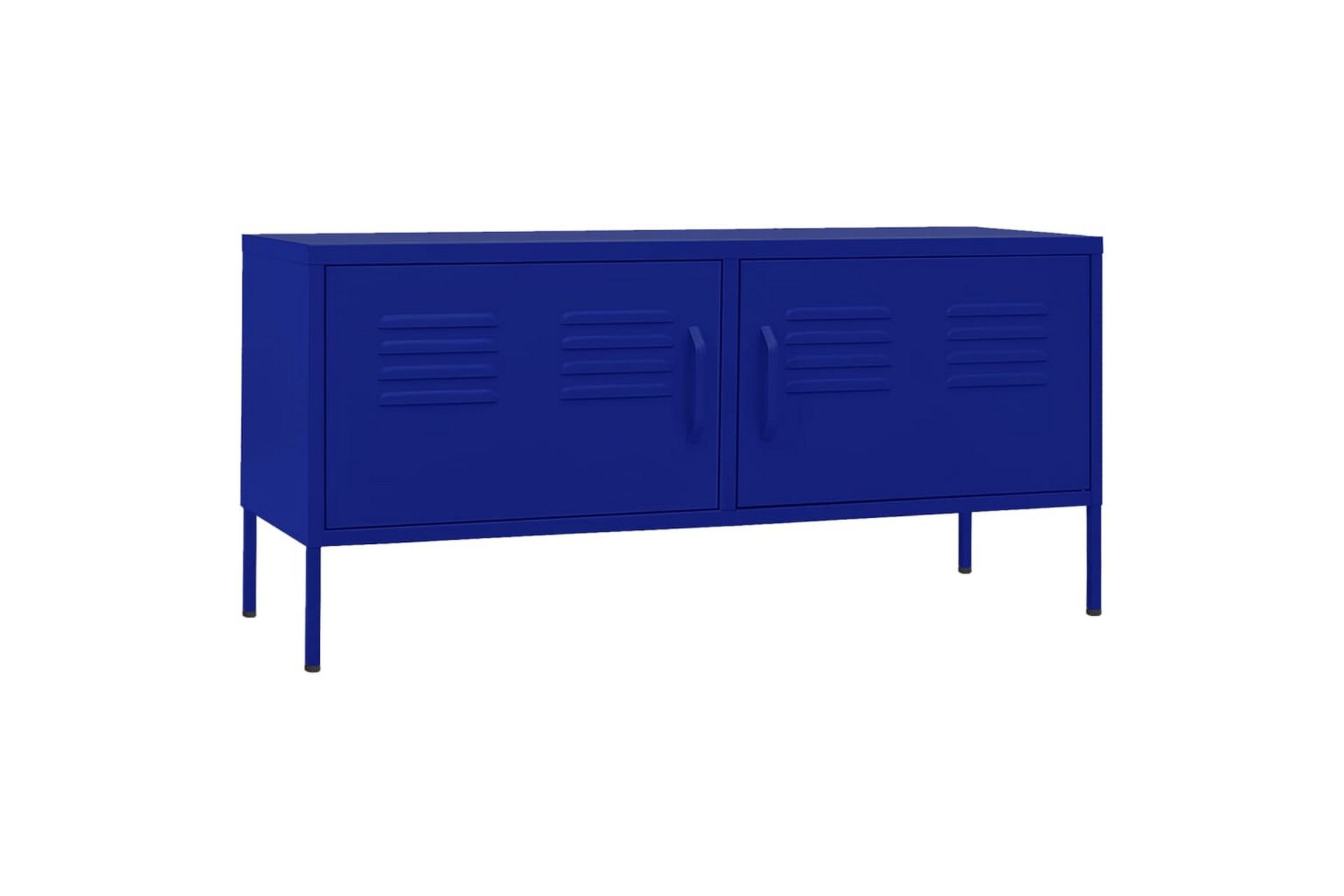 TV-benk marineblå 105x35x50 cm stål - Blå - Møbler - Mediamøbel & tv møbel - TV-benk & mediabenk