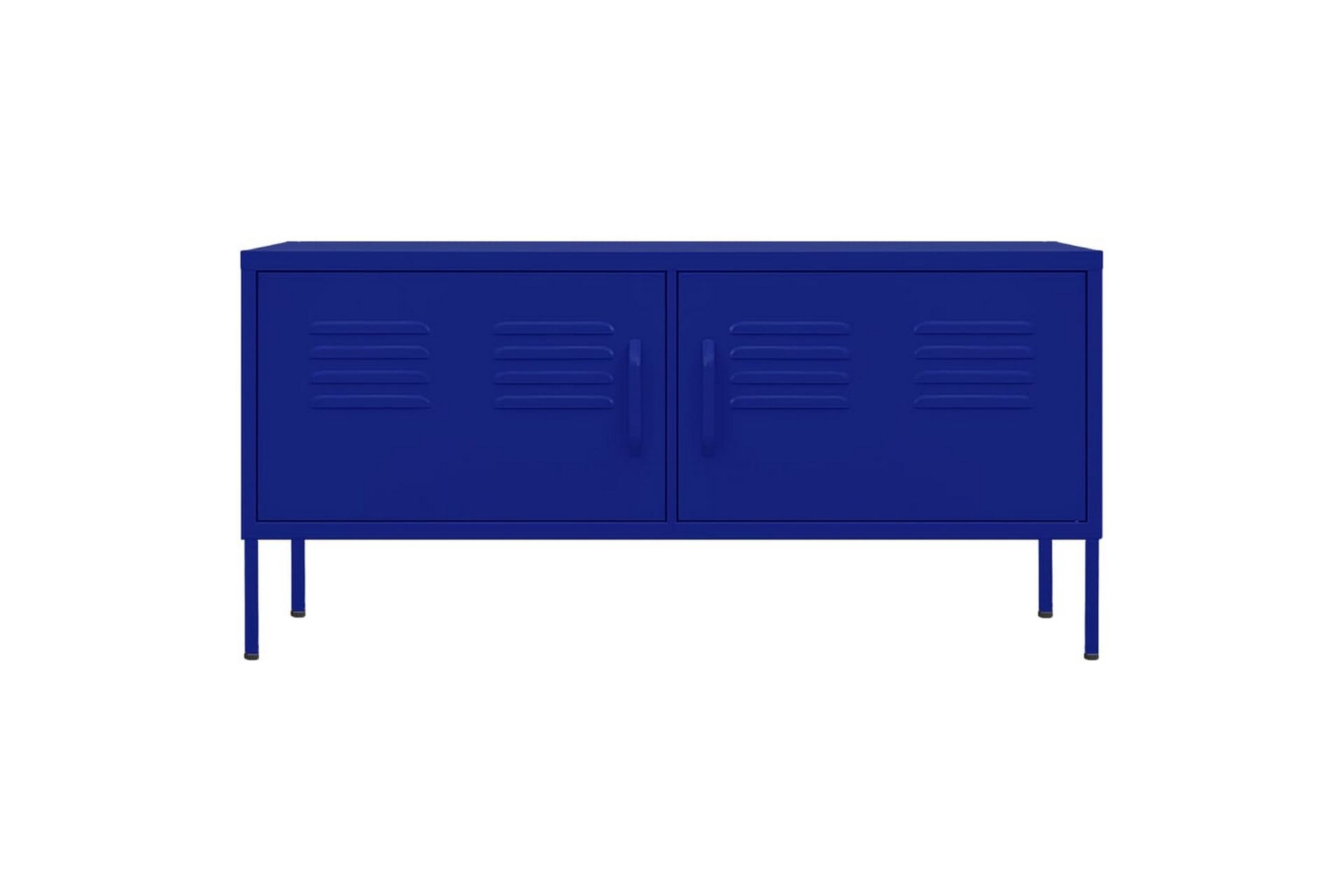 TV-benk marineblå 105x35x50 cm stål - Blå - Møbler - Mediamøbel & tv møbel - TV-benk & mediabenk