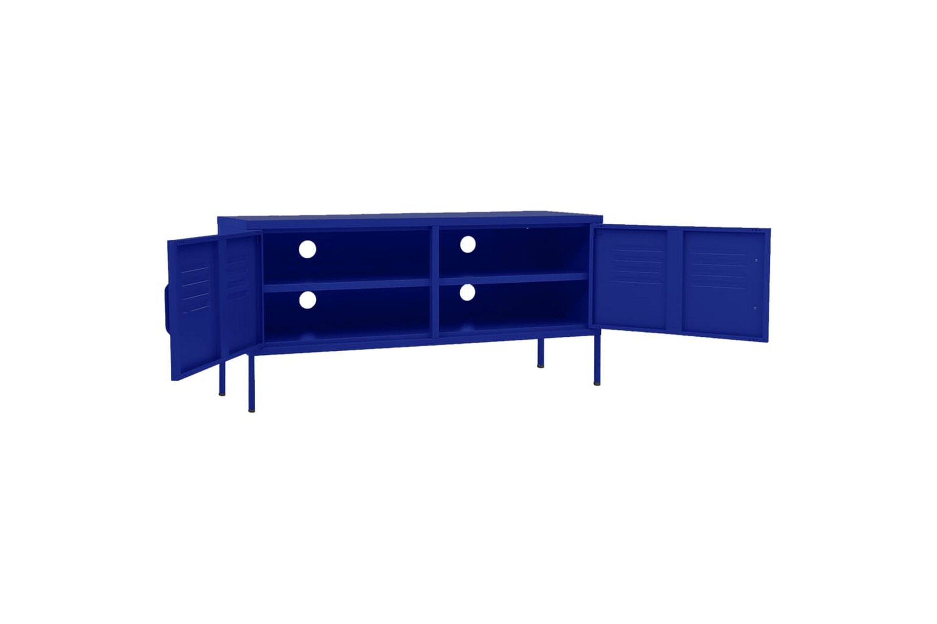 TV-benk marineblå 105x35x50 cm stål - Blå - Møbler - Mediamøbel & tv møbel - TV-benk & mediabenk