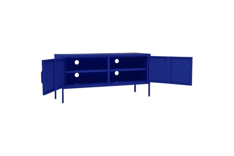 TV-benk marineblå 105x35x50 cm stål - Blå - Møbler - Mediamøbel & tv møbel - TV-benk & mediabenk