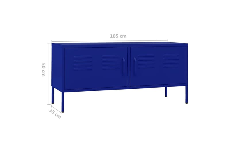 TV-benk marineblå 105x35x50 cm stål - Blå - Møbler - Mediamøbel & tv møbel - TV-benk & mediabenk
