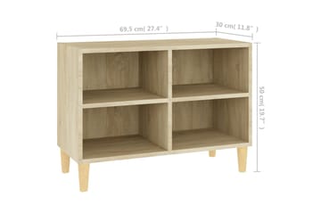 TV-benk med ben i heltre sonoma eik 69,5x30x50 cm - Brun - Møbler - Mediamøbel & tv møbel - TV-benk & mediabenk