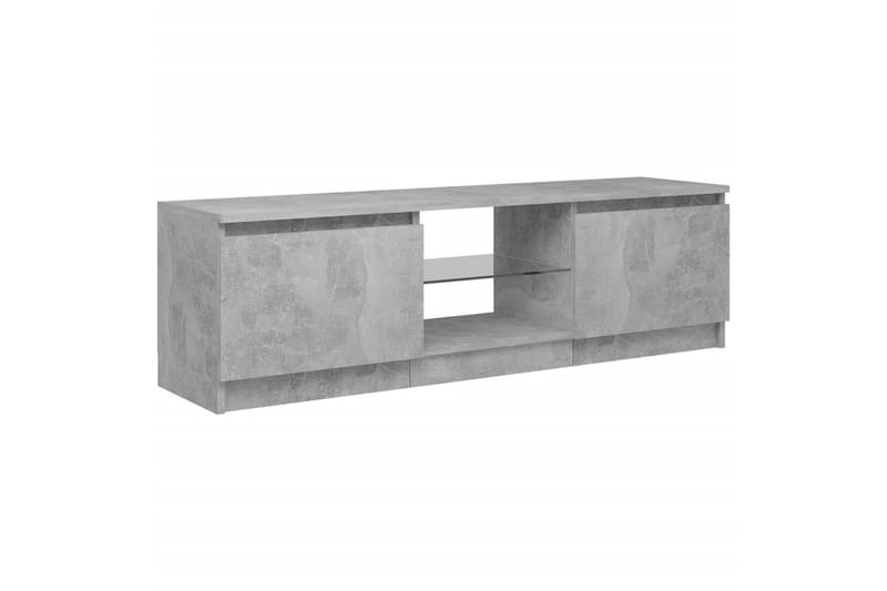 TV-benk med LED-lys betonggrå 120x30x35,5 cm - Grå - Møbler - Mediamøbel & tv møbel - TV-benk & mediabenk