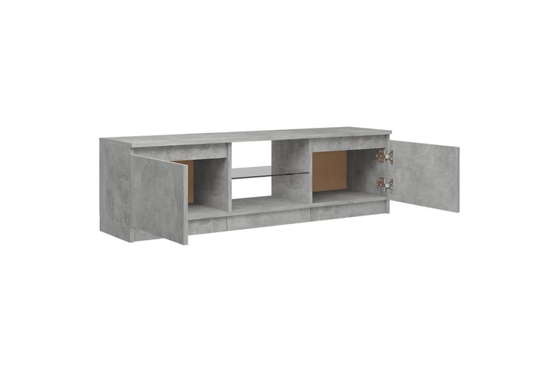 TV-benk med LED-lys betonggrå 120x30x35,5 cm - Grå - Møbler - Mediamøbel & tv møbel - TV-benk & mediabenk