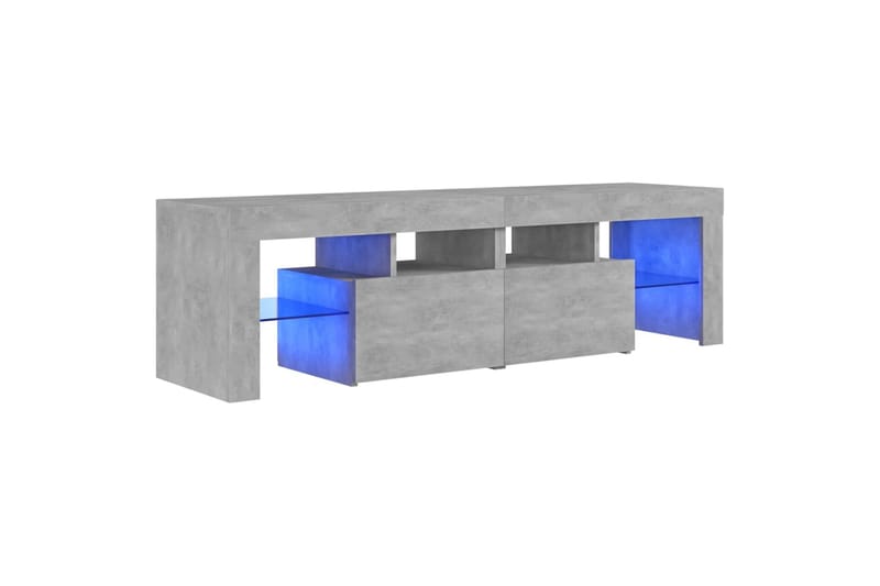 TV-benk med LED-lys betonggrå 140x35x40 cm - Grå - Møbler - Mediamøbel & tv møbel - TV-benk & mediabenk