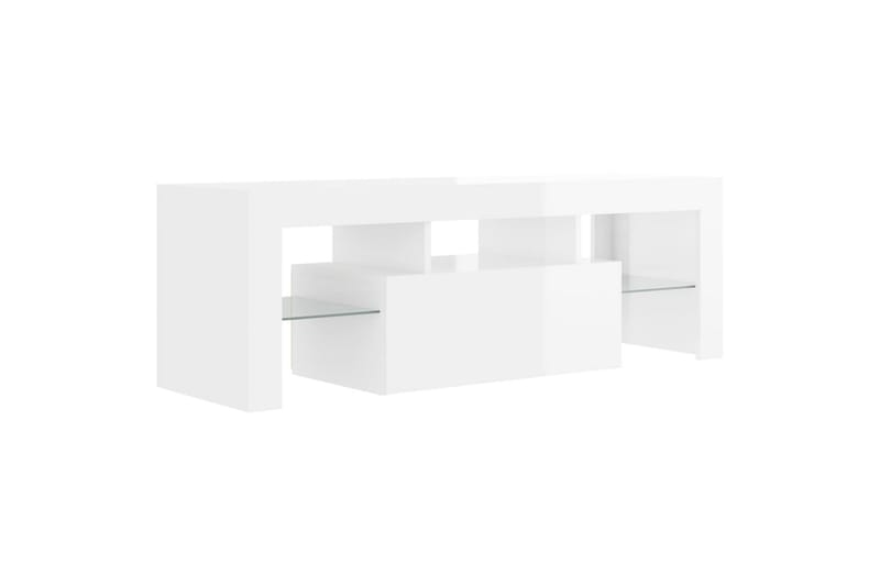 TV-benk med LED-lys høyglans hvit 120x35x40 cm - Hvit - Møbler - Mediamøbel & tv møbel - TV-benk & mediabenk