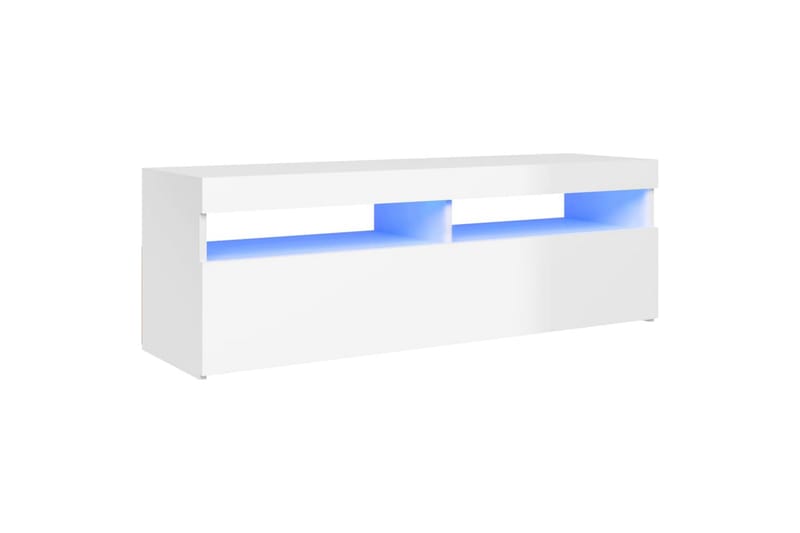 TV-benk med LED-lys høyglans hvit 120x35x40 cm - Hvit - Møbler - Mediamøbel & tv møbel - TV-benk & mediabenk