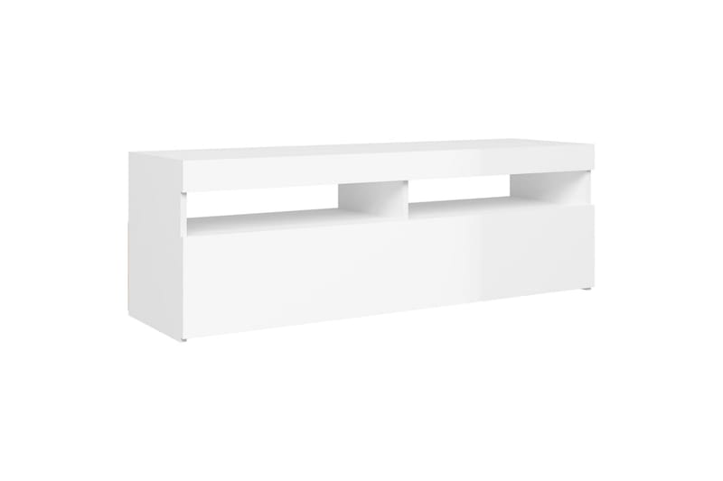 TV-benk med LED-lys høyglans hvit 120x35x40 cm - Hvit - Møbler - Mediamøbel & tv møbel - TV-benk & mediabenk