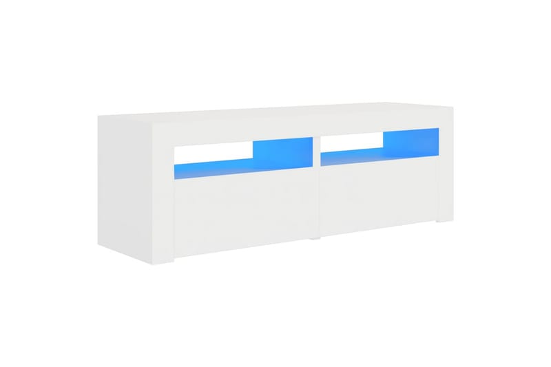 TV-benk med LED-lys hvit 120x35x40 cm - Hvit - Møbler - Mediamøbel & tv møbel - TV-benk & mediabenk