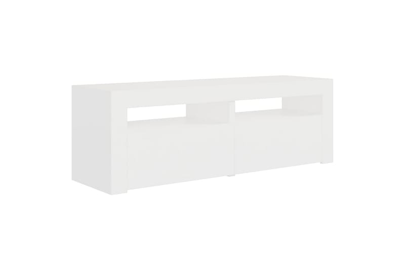 TV-benk med LED-lys hvit 120x35x40 cm - Hvit - TV-benk & mediabenk