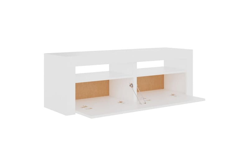 TV-benk med LED-lys hvit 120x35x40 cm - Hvit - Møbler - Mediamøbel & tv møbel - TV-benk & mediabenk