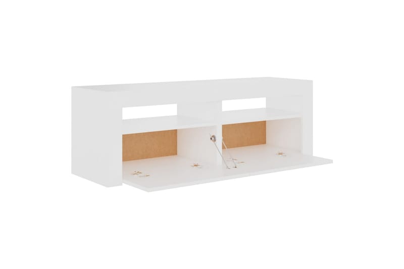 TV-benk med LED-lys hvit 120x35x40 cm - Hvit - TV-benk & mediabenk