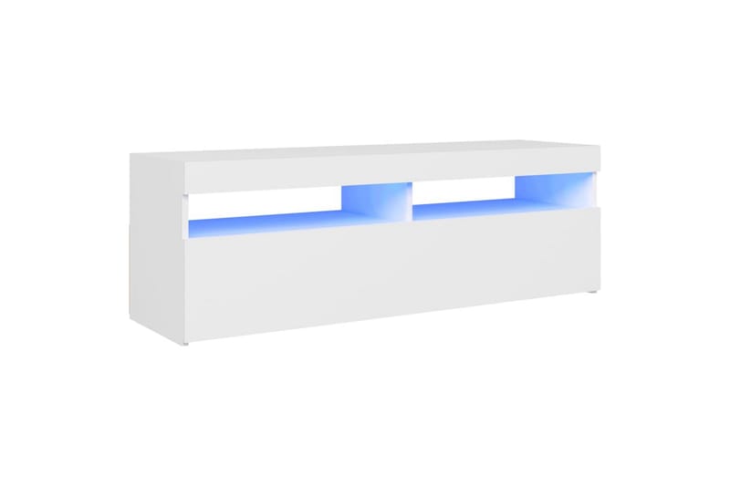 TV-benk med LED-lys hvit 120x35x40 cm - Hvit - Møbler - Mediamøbel & tv møbel - TV-benk & mediabenk