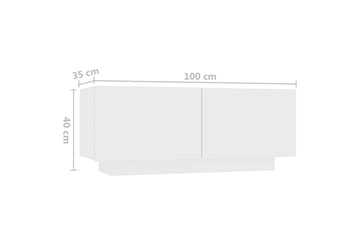 TV-benk med LED-lys hvit 180x35x40 cm - Hvit - Møbler - Mediamøbel & tv møbel - TV-benk & mediabenk