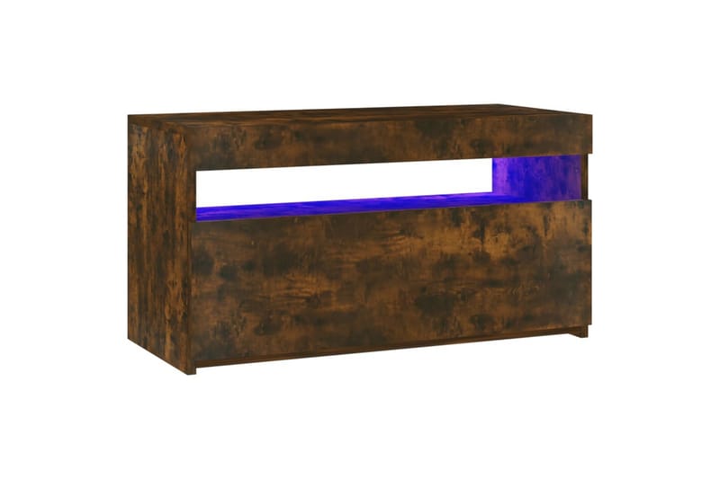 TV-benk med LED-lys røkt eik 75x35x40 cm - Brun - Møbler - Mediamøbel & tv møbel - TV-benk & mediabenk