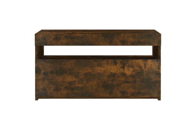 TV-benk med LED-lys røkt eik 75x35x40 cm - Brun - Møbler - Mediamøbel & tv møbel - TV-benk & mediabenk