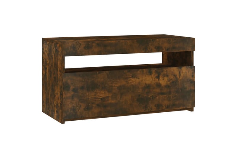 TV-benk med LED-lys røkt eik 75x35x40 cm - Brun - Møbler - Mediamøbel & tv møbel - TV-benk & mediabenk