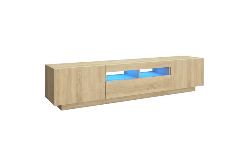 TV-benk med LED-lys sonoma eik 180x35x40 cm - Brun - TV-benk & mediabenk