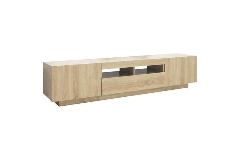 TV-benk med LED-lys sonoma eik 180x35x40 cm - Brun - TV-benk & mediabenk